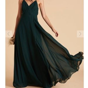 Burst Grey Emerald Green Bridesmaids Dress